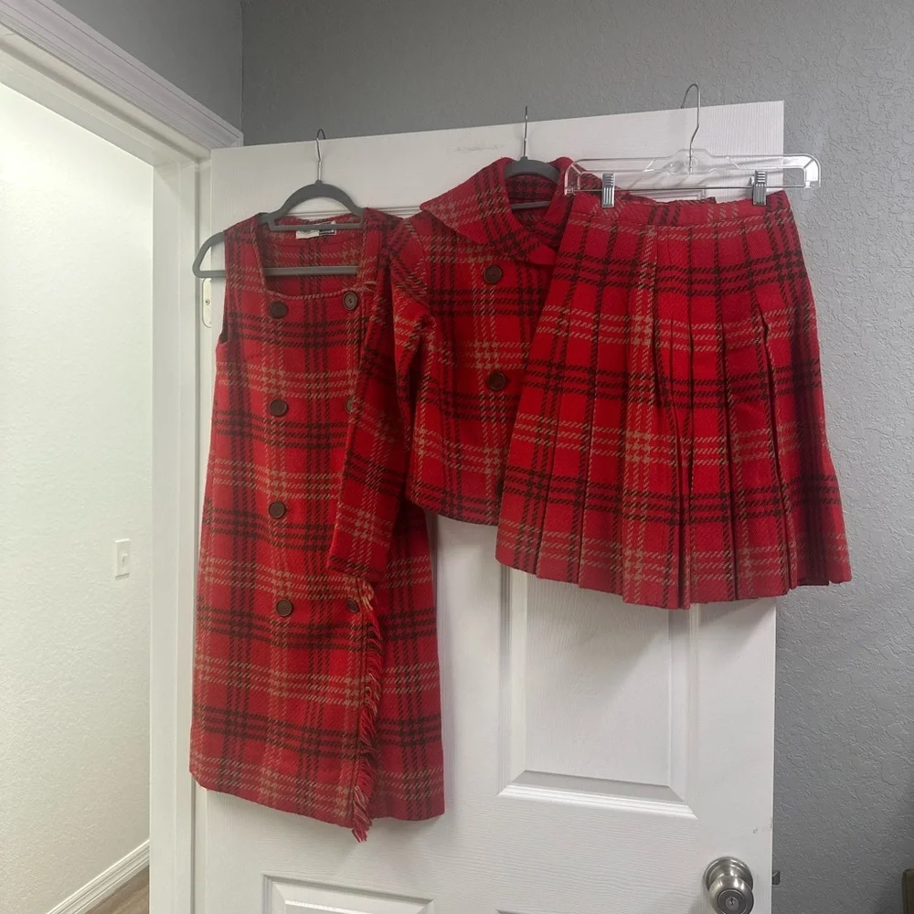 Red Plaid 3 Piece Set - Picture 1 of 12